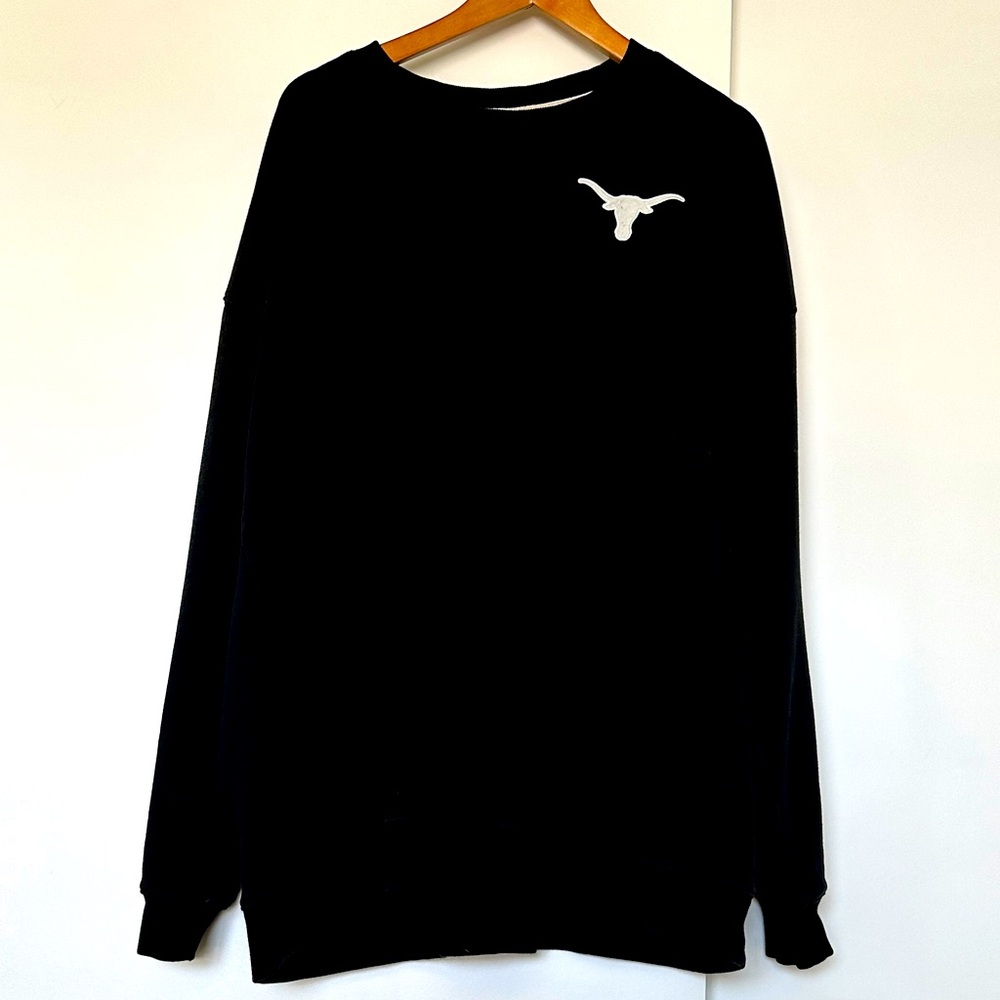 Signature Black Sweatshirt with White Longhorn Logo